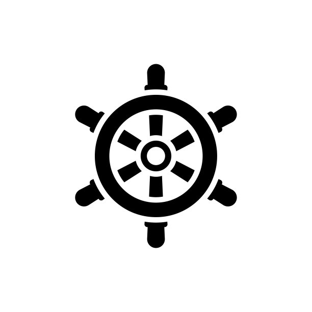 船舵方向盘图标设计矢量模板图片下载