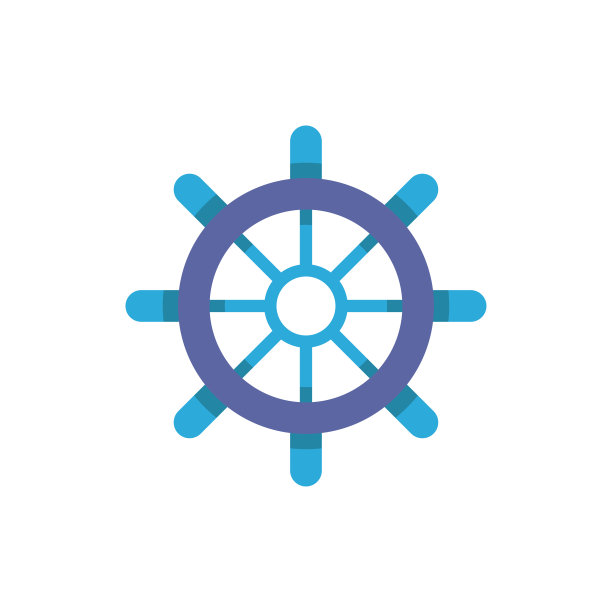 船舶舵轮图标设计矢量模板图片下载