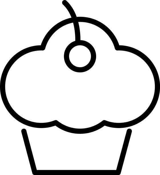 香甜可口的纸杯蛋糕造型图标图片下载