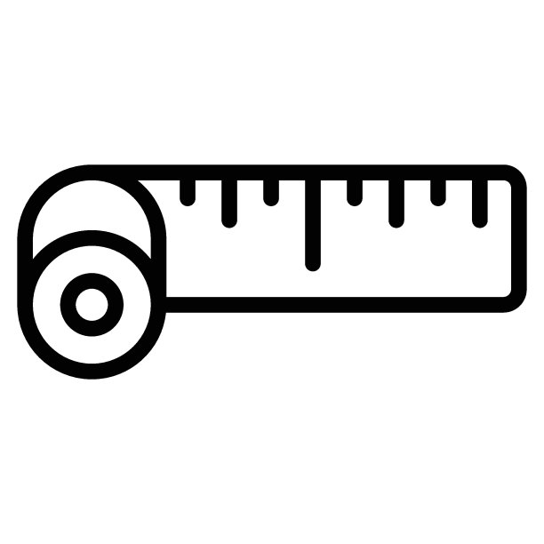 测量带缝纫工具和设备概念，基本的服装结构测量配件在白色背景，色带裁缝尺矢量图标设计图片下载