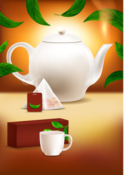 锡兰茶创意广告海报矢量图片下载