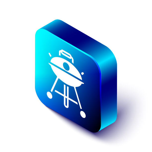 等距烧烤架图标孤立在白色图片下载