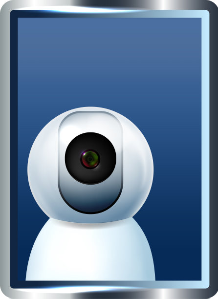 视频监控警告铭牌旗帜矢量图片下载