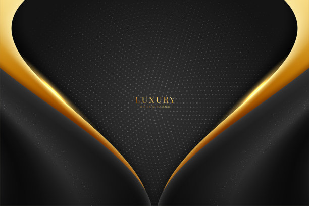 抽象豪华深色背景与金色线条的组合图片下载