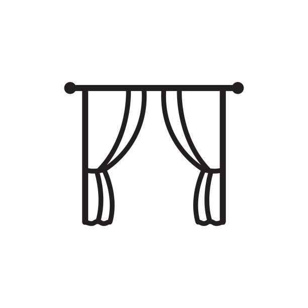 窗帘图标矢量标志模板图片下载