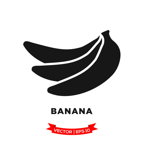 香蕉图标在时尚的平面风格图片下载