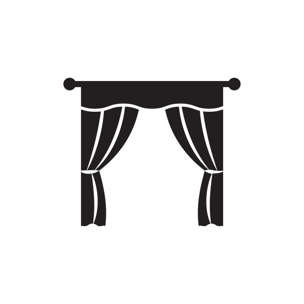 窗帘图标矢量标志模板图片下载