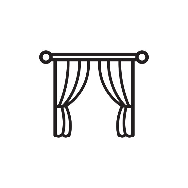 窗帘图标矢量标志模板图片下载