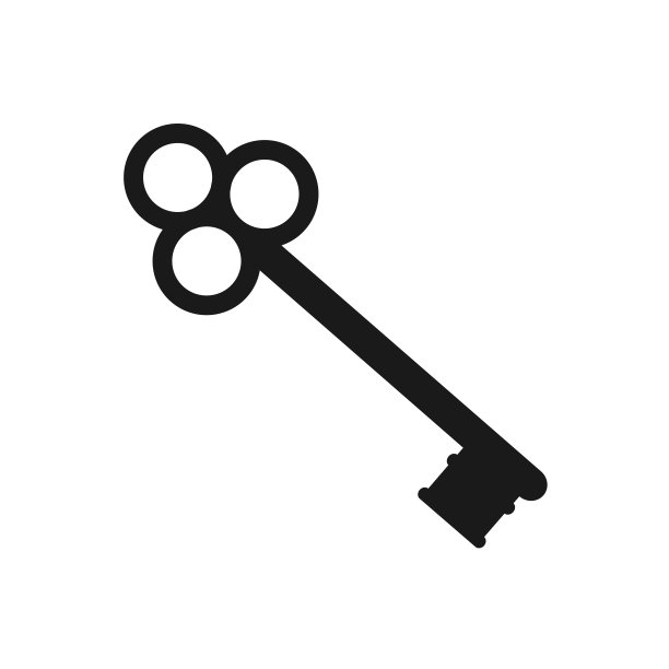 关键图标在时尚平面设计矢量标志模板图片下载