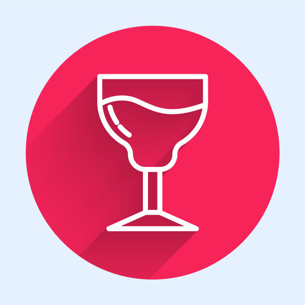 白线葡萄酒杯图标孤立与长图片下载