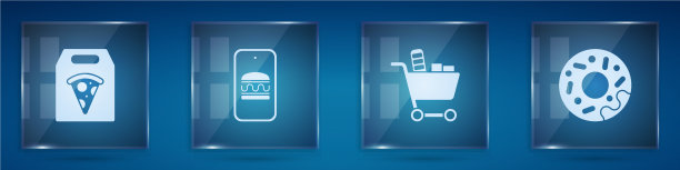 设置网上订披萨外卖和购物图片下载