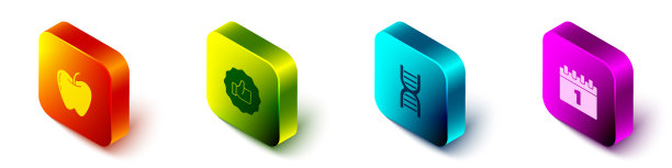 设定等距苹果手拇指DNA符号图片下载