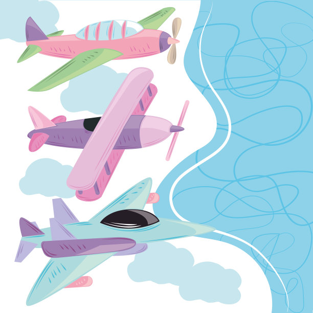 卡通飞机旅行图片下载