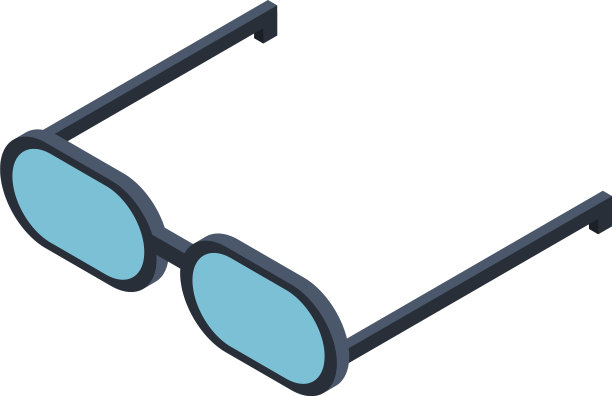 医生眼镜图标等距风格图片下载