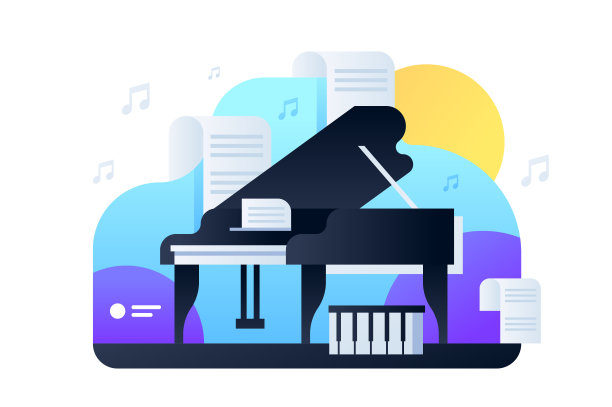 豪华的黑色钢琴图片下载