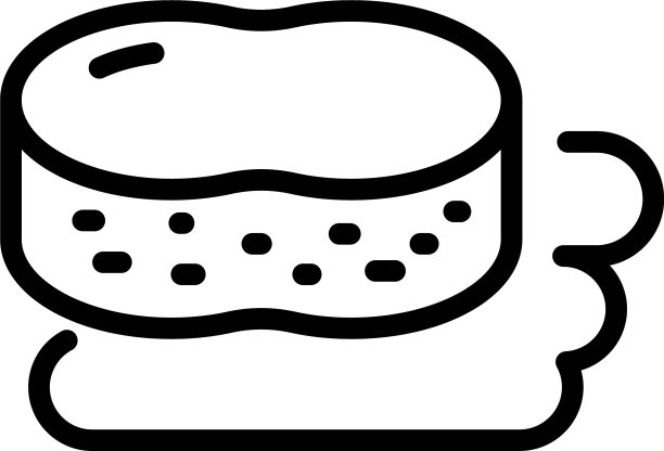 清洁海绵地板图标轮廓风格图片下载