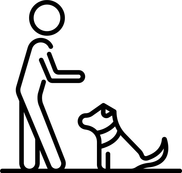 小孩玩狗图标轮廓风格图片下载