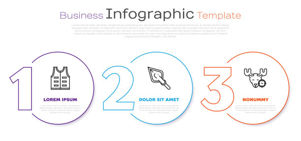 狩猎夹克，潮人箭头和狩猎麋鹿与十字准星。业务信息模板。向量图片下载