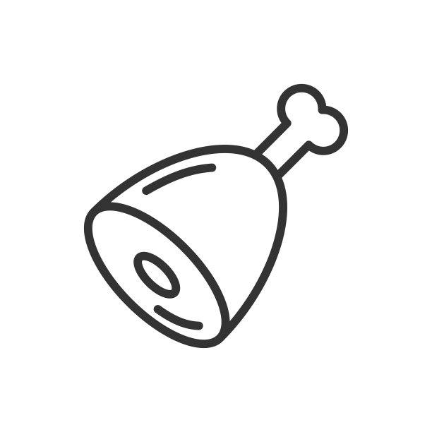 帕尔玛火腿轮廓图标。矢量插图。图片下载