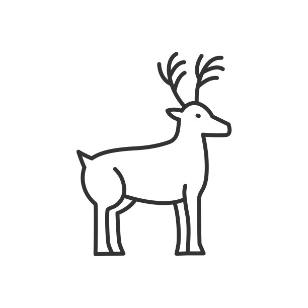 鹿轮廓图标。矢量插图。图片下载
