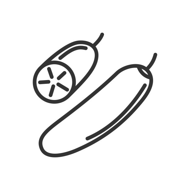 黄瓜行图标。矢量插图。图片下载