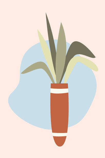 陶土花瓶中的装饰性花朵。形状图案背景图片下载