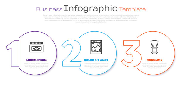 化妆瓶，一杯威士忌和冰块，剃须刷。业务信息模板。向量图片下载