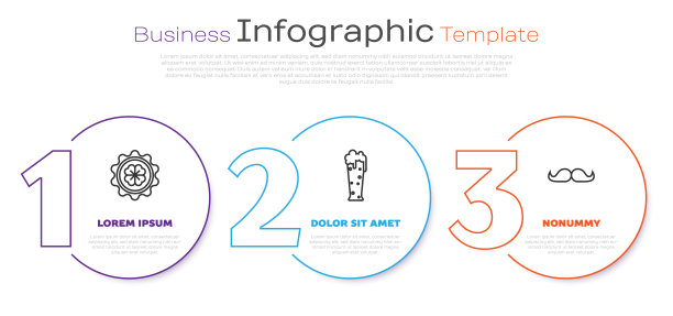 瓶盖上有四叶草，啤酒和八字胡。业务信息模板。向量图片下载