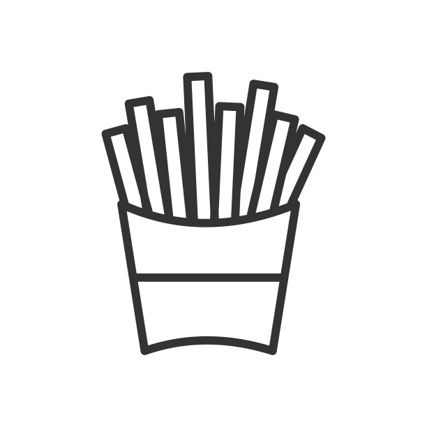 薯条的轮廓图标。矢量插图。图片下载