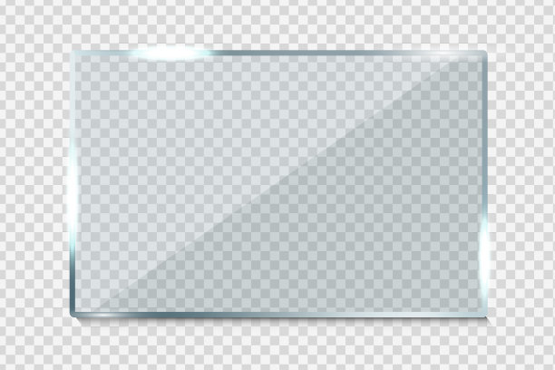 反光玻璃横幅。闪光矩形反射3d面板纹理或透明窗口上透明矢量插图显示框架eps 10图片下载