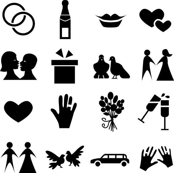 婚礼标志黑色图片下载