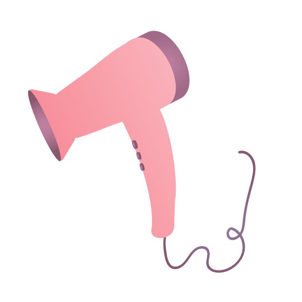 电吹风孤立在白色背景上。头发干燥的象征。热空气吹。矢量图图片下载
