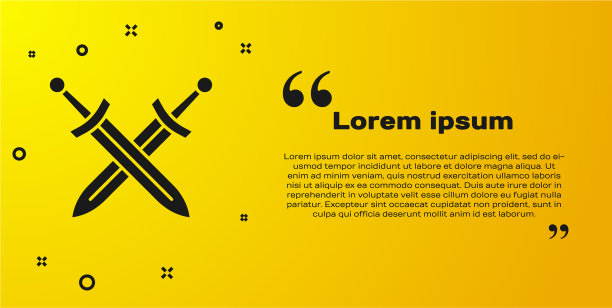 黑色交叉中世纪剑图标孤立上图片下载