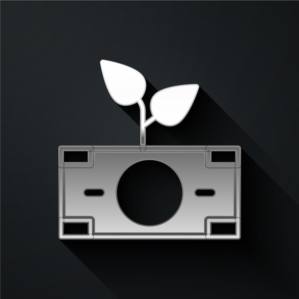 银钱植物在花盆图标孤立上图片下载