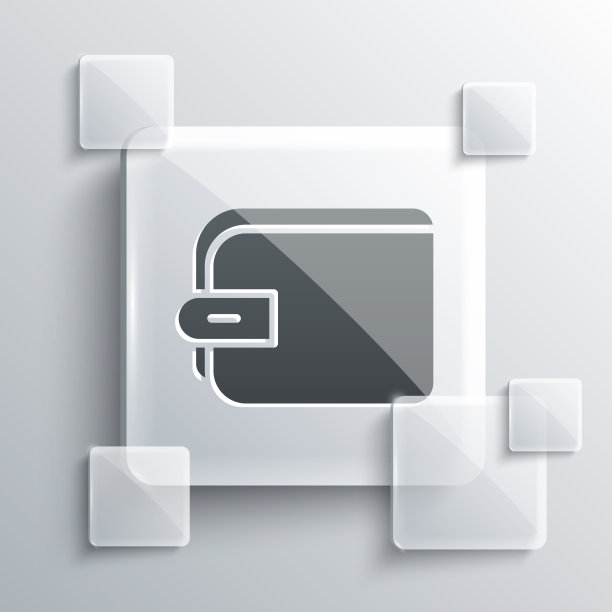 灰色钱包图标孤立在灰色背景图片下载