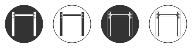 黑色运动横栏图标孤立在白色上图片下载
