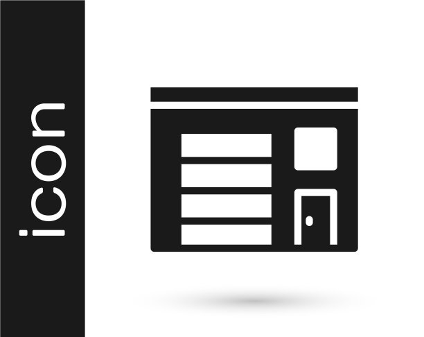 黑色建筑消防站图标孤立上图片下载