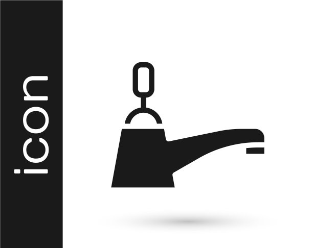 黑色水龙头图标孤立在白色背景图片下载