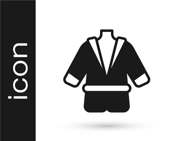 黑色浴衣图标孤立的白色背景图片下载