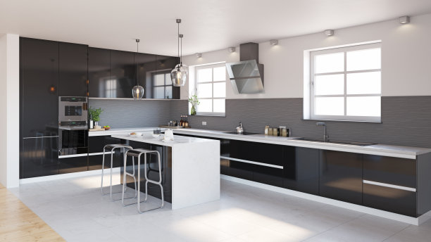 现代厨房内部图片下载