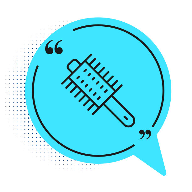 黑色线毛刷图标孤立在白色上图片下载