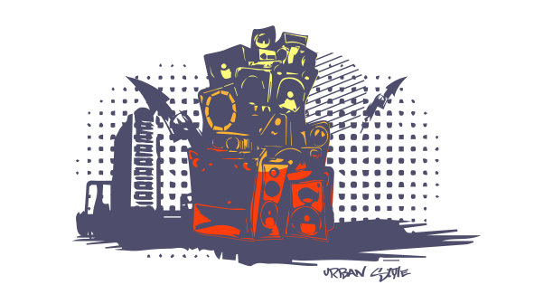 抽象在城市风格设计中图片下载