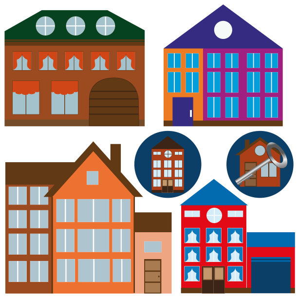 宅院别墅建筑房地产套得井然有序图片下载