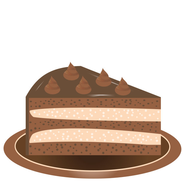 一块美味的巧克力蛋糕，上面有奶油图片下载