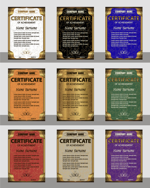 设置证书成就垂直模板图片下载