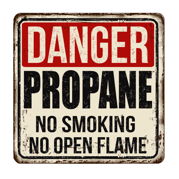 危险丙烷陈旧生锈的金属标志图片下载