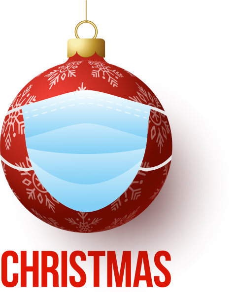 圣诞球用面具隔离红色图片下载