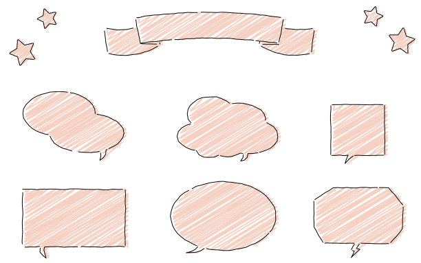 松散的笔迹风格语音气泡集图片下载