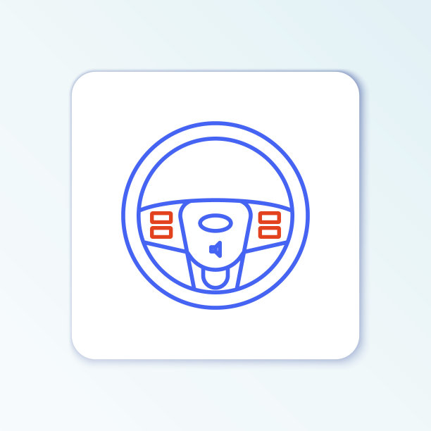 线方向盘图标孤立的白色背景。汽车轮图标。色彩斑斓的轮廓的概念。向量图片下载