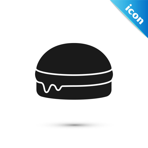 灰色汉堡图标孤立在白色背景。汉堡图标。芝士汉堡三明治的迹象。快餐菜单。向量图片下载